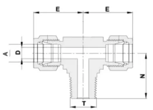 2-Наружный резьбовой прямой тройник