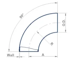 2-Отвод DN 90° короткий