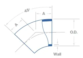 2-Отводы 45° короткие JIS