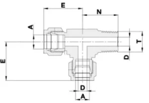 3-Наружный резьбовой прямой тройник